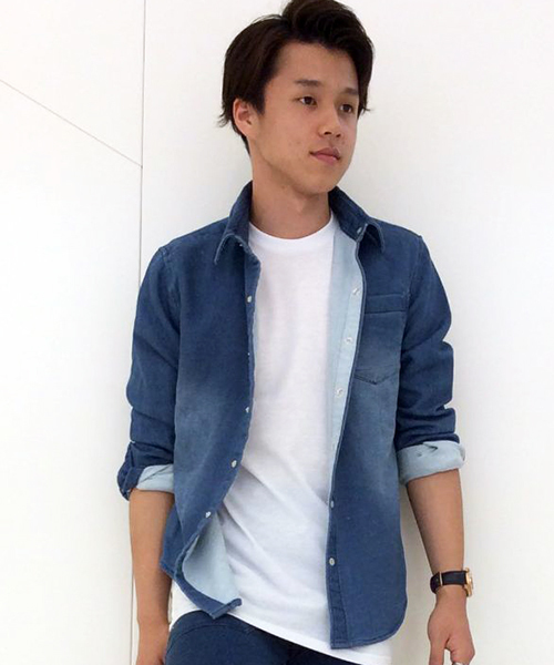 VENCEEXCHANGE（ヴァンスエクスチェンジ）の「【BITTER 1月号 掲載商品】カットデニムシャツ                   （シャツ/ブラウス・メンズ・ダークネイビー/ブルー・LARGE/MEDIUM/SMALL）」の12枚目の写真