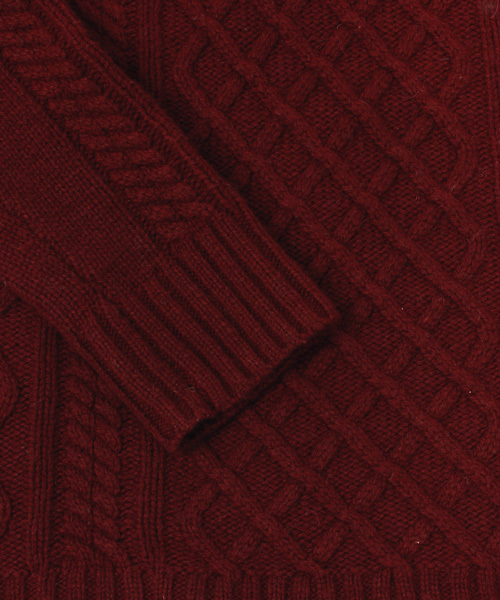 ESSENTIAL GARMENT MEN'S BIGI（エッセンシャルガーメントメンズビギ）の「アラン柄タートルネックニット/無地＆ボーダー（ニット/セーター・メンズ・グレー/グレー系その他/ホワイト/ホワイト系その他/ボルドー・S/M/L）」の15枚目の写真