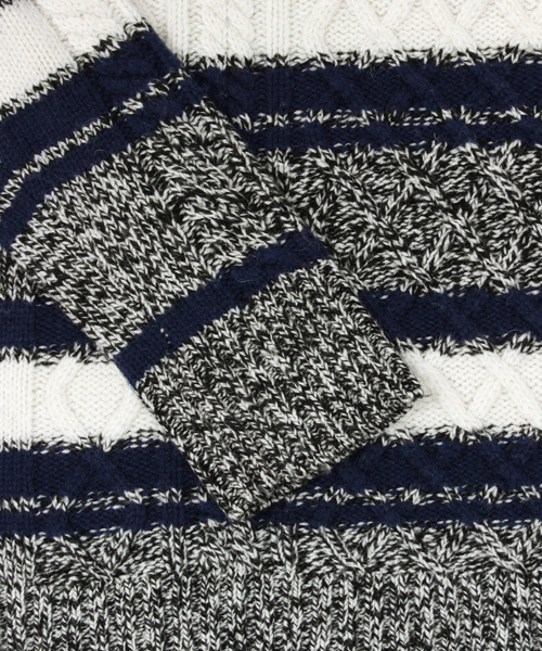 ESSENTIAL GARMENT MEN'S BIGI（エッセンシャルガーメントメンズビギ）の「アラン柄タートルネックニット/無地＆ボーダー（ニット/セーター・メンズ・グレー/グレー系その他/ホワイト/ホワイト系その他/ボルドー・S/M/L）」の18枚目の写真