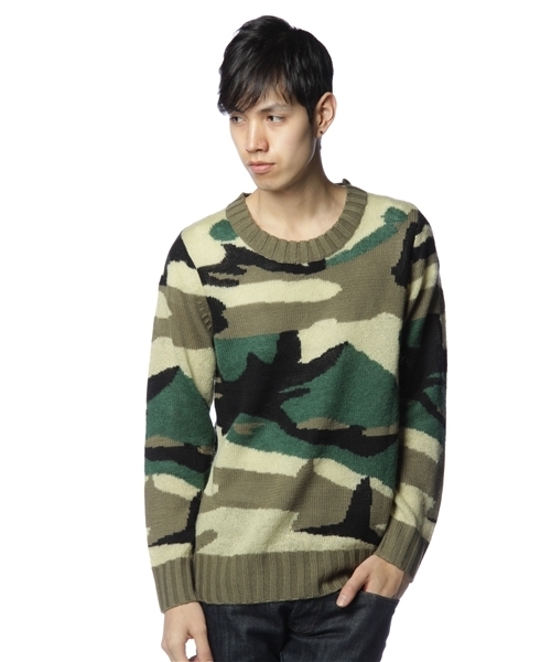 迷彩柄ニットセーター Marcus L. Wittenberger