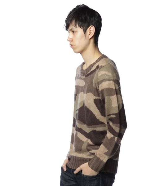 Lui's（ルイス）の「迷彩KNIT（ニット/セーター・メンズ・グリーン系その他/ブラウン系その他・SMALL/MEDIUM）」の3枚目の写真