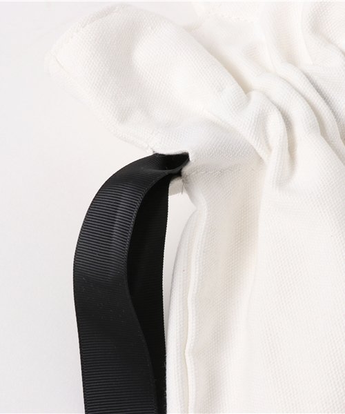 WEGO（ウィゴー）の「WEGO/リボン巾着トートバッグ（トートバッグ・レディース・ホワイト/ブラック・FREE）」の5枚目の写真