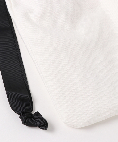 WEGO（ウィゴー）の「WEGO/リボン巾着トートバッグ（トートバッグ・レディース・ホワイト/ブラック・FREE）」の6枚目の写真