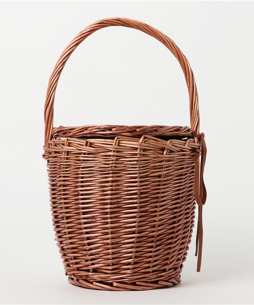 KOBE LETTUCE（コウベレタス）の「ラタン素材バスケットカゴバッグ（かごバッグ・レディース・ベージュ/ブラウン・FREE）」の12枚目の写真