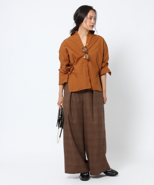 laboratory work（ラボラトリーワーク）の「ビッグカフスオーバーシャツ（シャツ/ブラウス・レディース・ホワイト/ブラウン/ネイビー・MEDIUM）」の14枚目の写真