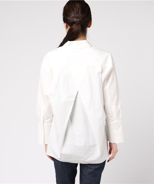 laboratory work（ラボラトリーワーク）の「ビッグカフスオーバーシャツ（シャツ/ブラウス・レディース・ホワイト/ブラウン/ネイビー・MEDIUM）」の4枚目の写真