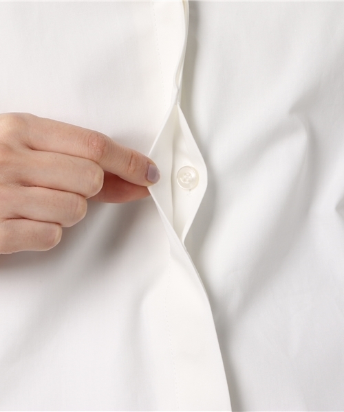 laboratory work（ラボラトリーワーク）の「ビッグカフスオーバーシャツ（シャツ/ブラウス・レディース・ホワイト/ブラウン/ネイビー・MEDIUM）」の8枚目の写真