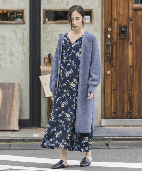 STYLEDOOR(スタイルドア)の「バックリングニットロングカーディガン(カーディガン/ボレロ・レディース・グレー/モカ/ネイビー・FREE)」の1枚目の写真