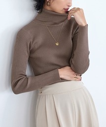 KOBE LETTUCE | 美シルエット◎着心地抜群で着回し確実！[M/L]ベーシック長袖リブタートルネックニットトップス/レディースセーター[C2420]神戸レタス(ニット/セーター)