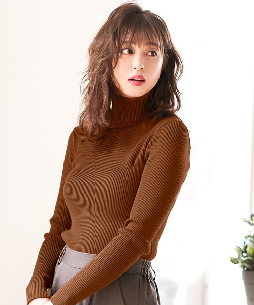 KOBE LETTUCE(コウベレタス)の「ベーシック長袖リブタートルネックニットトップス(ニット/セーター・レディース・ブラック/カーキ/チャコールグレー/ホワイト×ブラック/ブラック×ホワイト/アイボリー/ネイビー/キャメル/ボルドー/グレー/ベージュ系その他/ピンク/レッド系その他/ブルー/ベージュ系その他2/ホワイト系/ブルー系/ネイビー系/ブラック系その他/ブラウン/レッド/オフホワイト/イエロー/ライトピンク/グレー系・M/L)」の20枚目の写真