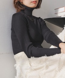 KOBE LETTUCE | 美シルエット◎着心地抜群で着回し確実！[M/L]ベーシック長袖リブタートルネックニットトップス/レディースセーター[C2420]神戸レタス(ニット/セーター)