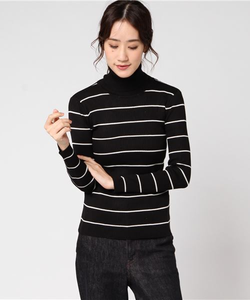 KOBE LETTUCE(コウベレタス)の「ベーシック長袖リブタートルネックニットトップス(ニット/セーター・レディース・ブラック/カーキ/チャコールグレー/ホワイト×ブラック/ブラック×ホワイト/アイボリー/ネイビー/キャメル/ボルドー/グレー/ベージュ系その他/ピンク/レッド系その他/ブルー/ベージュ系その他2/ホワイト系/ブルー系/ネイビー系/ブラック系その他/ブラウン/レッド/オフホワイト/イエロー/ライトピンク/グレー系・M/L)」の7枚目の写真