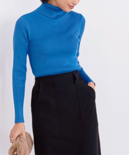 KOBE LETTUCE(コウベレタス)の「ベーシック長袖リブタートルネックニットトップス(ニット/セーター・レディース・ブラック/カーキ/チャコールグレー/ホワイト×ブラック/ブラック×ホワイト/アイボリー/ネイビー/キャメル/ボルドー/グレー/ベージュ系その他/ピンク/レッド系その他/ブルー/ベージュ系その他2/ホワイト系/ブルー系/ネイビー系/ブラック系その他/ブラウン/レッド/オフホワイト/イエロー/ライトピンク/グレー系・M/L)」の18枚目の写真