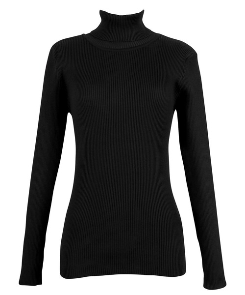 セール】ベーシック長袖リブタートルネックニットトップス（ニット