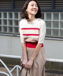 RIVE DROITE | ボーダーコンパクトニット(ニット/セーター)