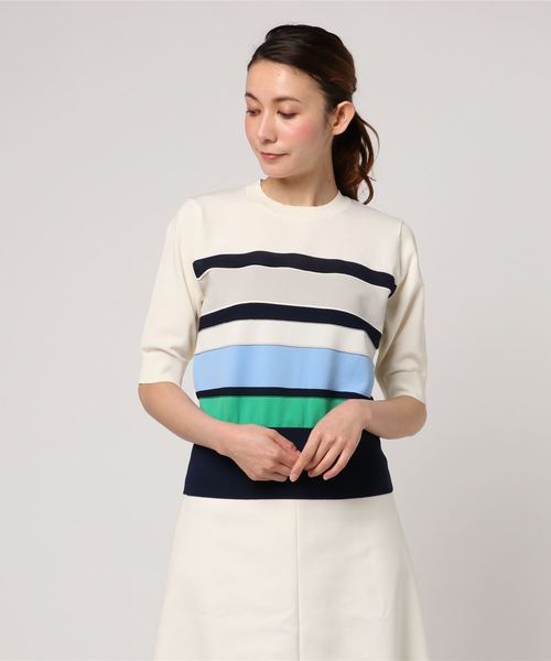 RIVE DROITE（リヴドロワ）の「ボーダーコンパクトニット（ニット/セーター・レディース・ネイビー/その他14・FREE）」の5枚目の写真