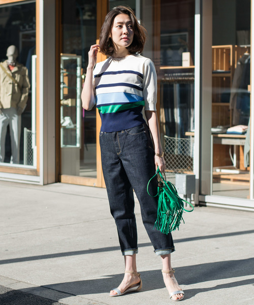 RIVE DROITE（リヴドロワ）の「ボーダーコンパクトニット（ニット/セーター・レディース・ネイビー/その他14・FREE）」の9枚目の写真