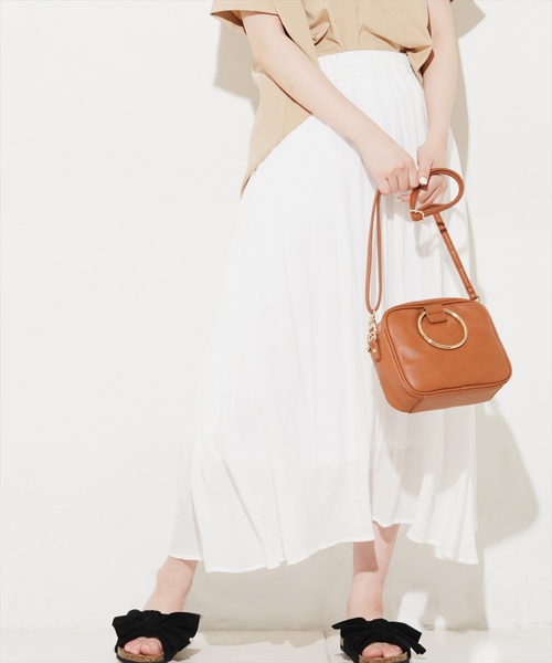 natural couture（ナチュラルクチュール）の「麻調スラブリゾートマキシスカート（スカート・レディース・ベージュ/ネイビー/ピンク/イエロー/アイボリー・FREE）」の3枚目の写真