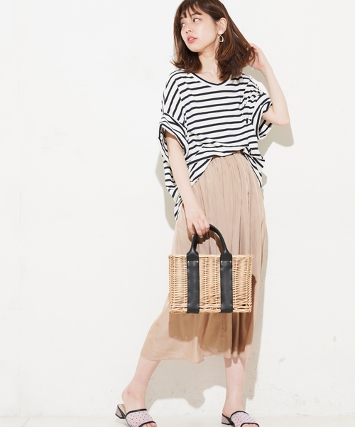 natural couture（ナチュラルクチュール）の「麻調スラブリゾートマキシスカート（スカート・レディース・ベージュ/ネイビー/ピンク/イエロー/アイボリー・FREE）」の16枚目の写真