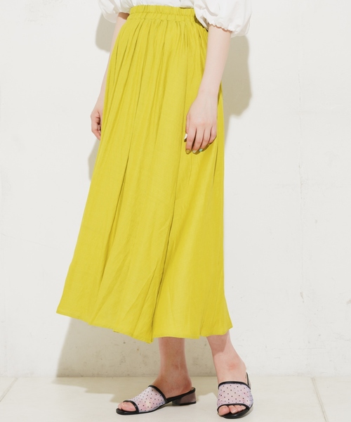 natural couture（ナチュラルクチュール）の「麻調スラブリゾートマキシスカート（スカート・レディース・ベージュ/ネイビー/ピンク/イエロー/アイボリー・FREE）」の15枚目の写真