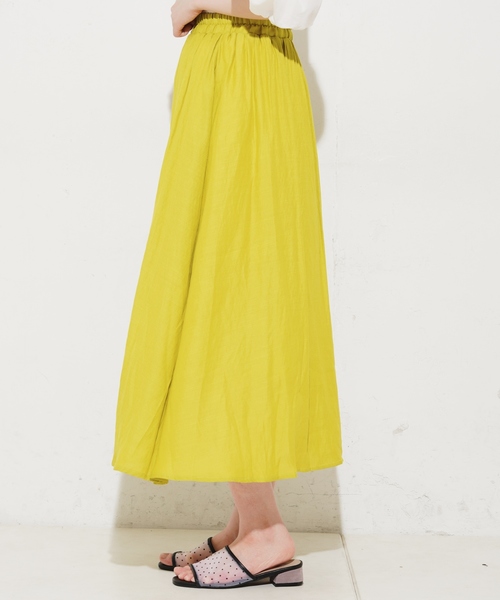 natural couture（ナチュラルクチュール）の「麻調スラブリゾートマキシスカート（スカート・レディース・ベージュ/ネイビー/ピンク/イエロー/アイボリー・FREE）」の10枚目の写真