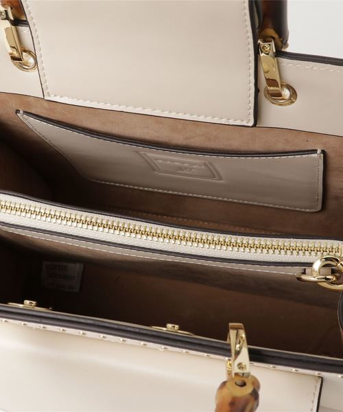 story.（ストーリー）の「【story.(ストーリー)】バンブースタッズバッグ（ショルダーバッグ・レディース・オフホワイト/オレンジ・FREE）」の5枚目の写真