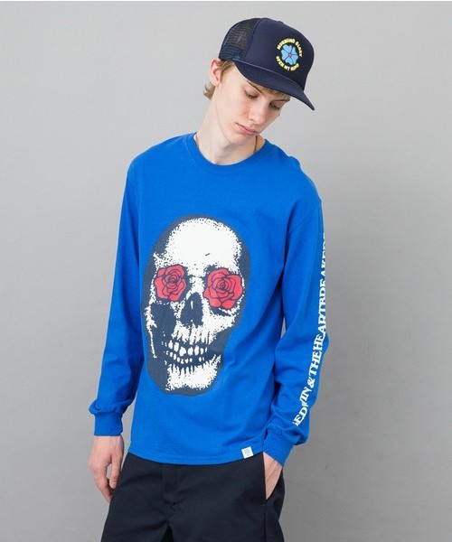 BEDWIN(ベドウィン)の「【BEDWIN & THE HEARTBREAKERS】L/S C-NECK PRINT T "BANGALTER"(Tシャツ/カットソー・メンズ・ホワイト/ブラック/グレー/ブルー・M/L/XL/XXL)」の4枚目の写真