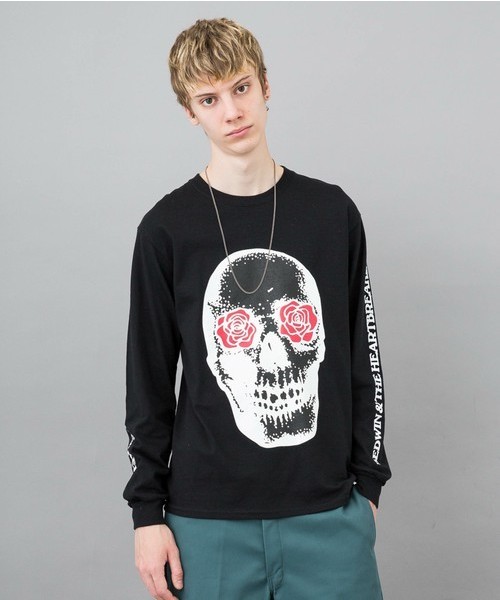 BEDWIN(ベドウィン)の「【BEDWIN & THE HEARTBREAKERS】L/S C-NECK PRINT T "BANGALTER"(Tシャツ/カットソー・メンズ・ホワイト/ブラック/グレー/ブルー・M/L/XL/XXL)」の2枚目の写真