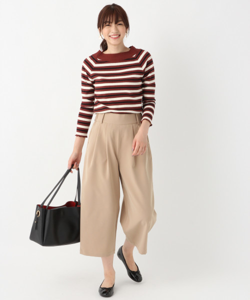 GLOBAL WORK(グローバルワーク)の「シアーリブボトルネック長袖/804341(Tシャツ/カットソー・レディース・ホワイト/ブラック/ネイビー/ブラウン/グリーン・MEDIUM/LARGE)」の7枚目の写真