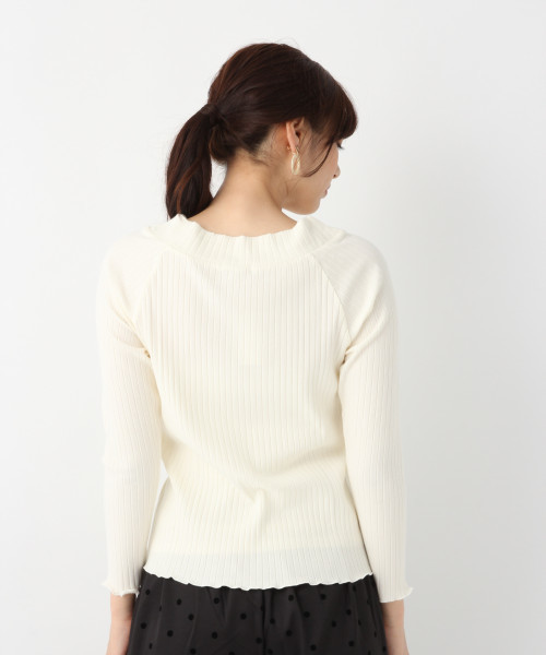 GLOBAL WORK(グローバルワーク)の「シアーリブボトルネック長袖/804341(Tシャツ/カットソー・レディース・ホワイト/ブラック/ネイビー/ブラウン/グリーン・MEDIUM/LARGE)」の12枚目の写真