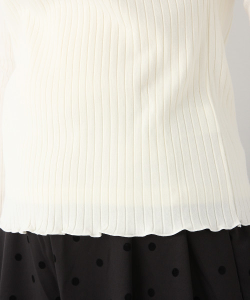 GLOBAL WORK(グローバルワーク)の「シアーリブボトルネック長袖/804341(Tシャツ/カットソー・レディース・ホワイト/ブラック/ネイビー/ブラウン/グリーン・MEDIUM/LARGE)」の16枚目の写真