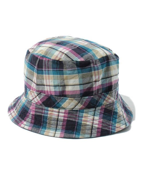 green label relaxing(グリーンレーベルリラクシング)の「○△【KIDS】コットンチェック ハット◆(ハット・キッズ・オレンジ/ネイビー・52/54)」の4枚目の写真