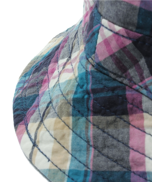 green label relaxing(グリーンレーベルリラクシング)の「○△【KIDS】コットンチェック ハット◆(ハット・キッズ・オレンジ/ネイビー・52/54)」の5枚目の写真