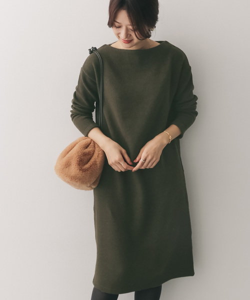 URBAN RESEARCH DOORS(アーバンリサーチドアーズ)の「リブカットワンピース(ワンピース)」|カーキ
