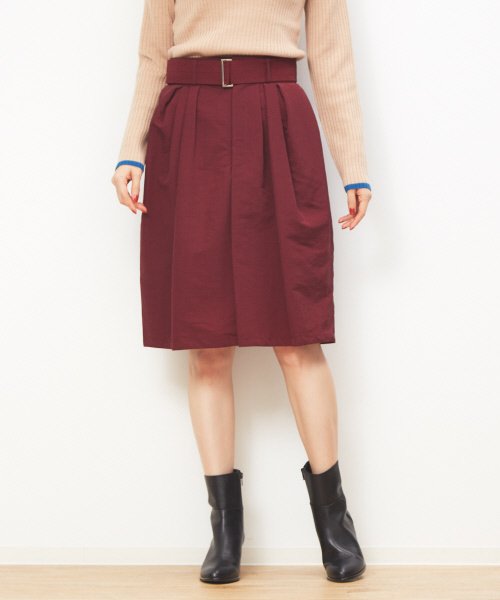 DESIGNWORKS（デザインワークス）の「ナイロングログランスカート（スカート・レディース・ボルドー/マスタード・38/36）」の2枚目の写真