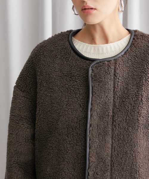 STUDIOUS（ステュディオス）の「【STUDIOUS】ノーカラー テディ