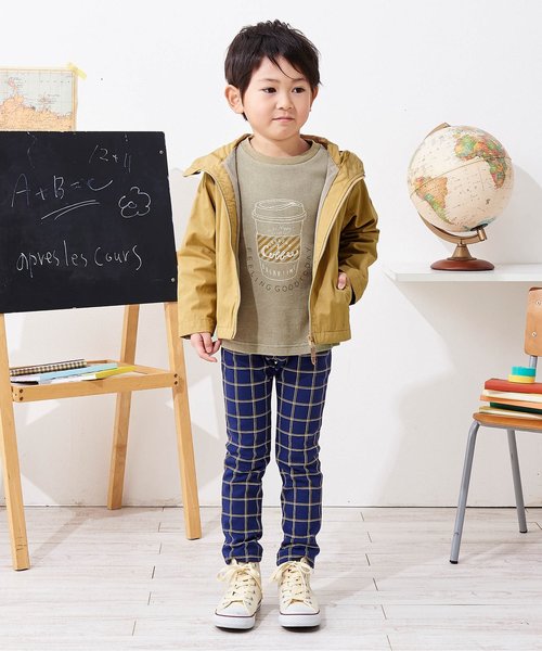 apres les cours（アプレレクール）の「フレキシブルライトパーカー（マウンテンパーカー・キッズ・ベージュ/カーキ/ストライプ・90/100/110/120/80/130/140）」の12枚目の写真