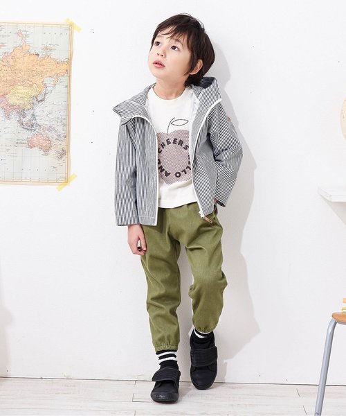 apres les cours（アプレレクール）の「フレキシブルライトパーカー（マウンテンパーカー・キッズ・ベージュ/カーキ/ストライプ・90/100/110/120/80/130/140）」の15枚目の写真