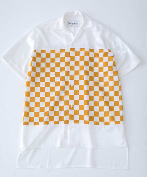 Nehanne MIHARAYASUHIRO（ネハンミハラヤスヒロ）の「【Nehanne】プリントオープンカラーシャツ/Print shirts（シャツ/ブラウス・メンズ・ホワイト/ブラック・44/46）」の2枚目の写真