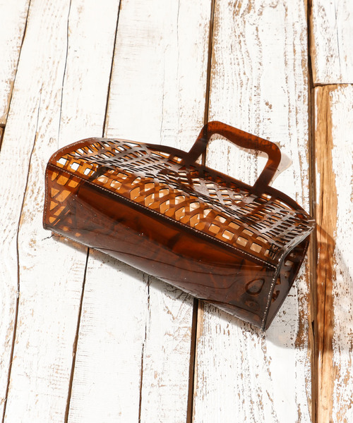 DISCOAT（ディスコート）の「クリアパンチングバック/PVCバッグ/ビニールバッグ（ボストンバッグ・レディース・パープル/ブラウン/クリア・FREE）」の8枚目の写真