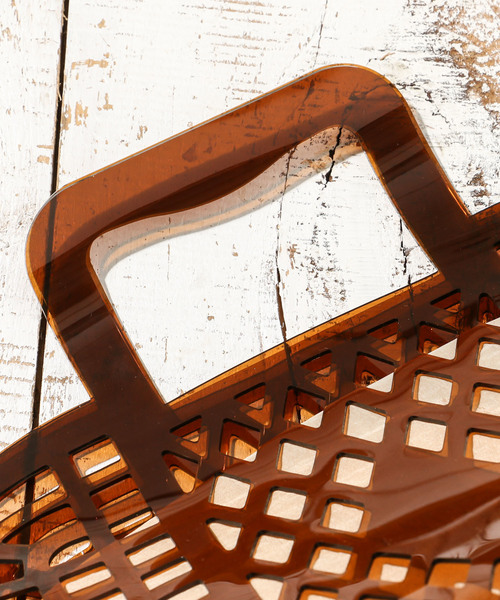 DISCOAT（ディスコート）の「クリアパンチングバック/PVCバッグ/ビニールバッグ（ボストンバッグ・レディース・パープル/ブラウン/クリア・FREE）」の9枚目の写真