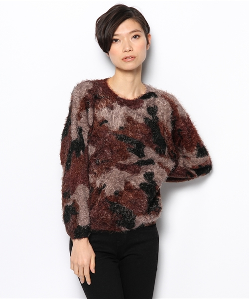 AGOSTO(アゴスト)の「【完売アイテム/数量限定再入荷!!】カモフラPO(ニット/セーター・レディース・ブラウン系/カーキ系・MEDIUM)」の1枚目の写真