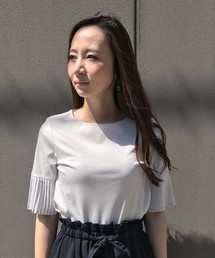 A/C DESIGN BY ALPHA CUBIC | プリーツ袖プルオーバー(Tシャツ/カットソー)