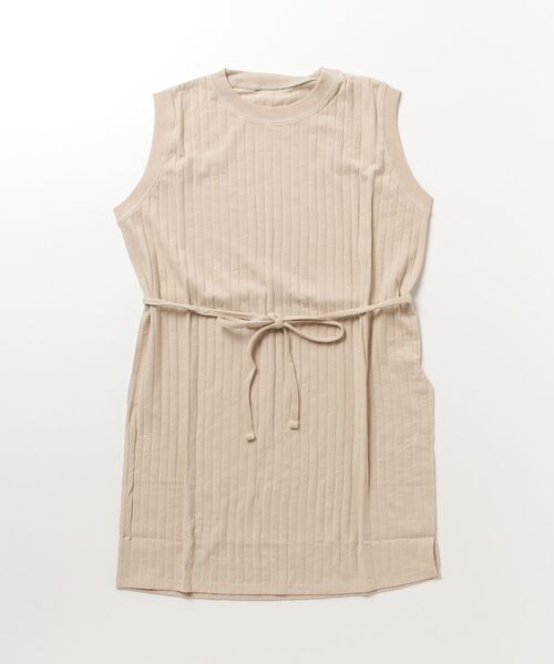 STYLEBLOCK(スタイルブロック)の「ワイドリブノースリーブカットソー(Tシャツ/カットソー・レディース・ブラック/ベージュ/カーキ/ライトベージュ・M)」の1枚目の写真