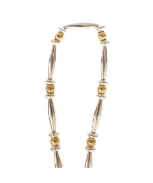 ブランド古着】ビーズチェーン 革ひもチェーンネックレス（ネックレス