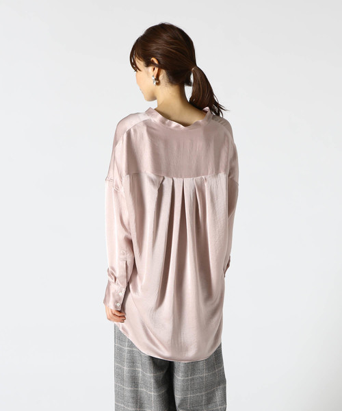 1er Arrondissement（プルミエアロンディスモン）の「ソロリライムサテンシャツ（シャツ/ブラウス・レディース・ネイビー/ピンク系その他/テラコッタ・38/36）」の21枚目の写真