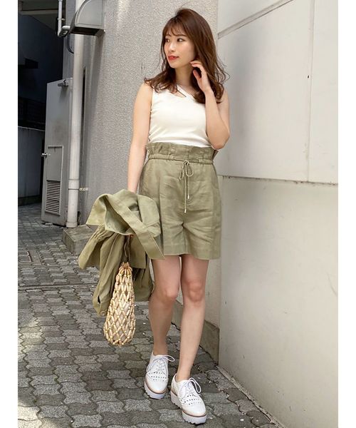 MERCURYDUO（マーキュリーデュオ）の「ウエストドロストサファリジャケット（テーラードジャケット・レディース・ベージュ/カーキ・FREE）」の4枚目の写真