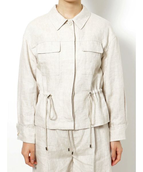 MERCURYDUO（マーキュリーデュオ）の「ウエストドロストサファリジャケット（テーラードジャケット・レディース・ベージュ/カーキ・FREE）」の8枚目の写真