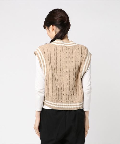 WEGO（ウィゴー）の「WEGO/チルデンニットベスト（ベスト・レディース・ベージュ/ブラック/ホワイト/グリーン・FREE）」の21枚目の写真