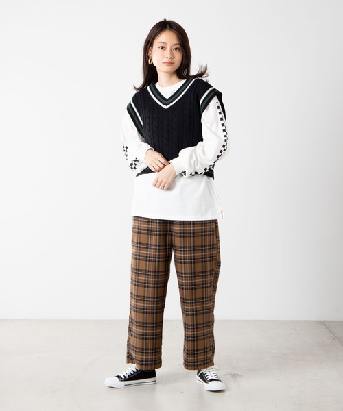 WEGO（ウィゴー）の「WEGO/チルデンニットベスト（ベスト・レディース・ベージュ/ブラック/ホワイト/グリーン・FREE）」の8枚目の写真